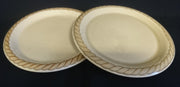 2er Set DESSERTTELLER "Corda Avana" - Porzellan, Gedrehtes Seil Zopf Strick Motiv Dekor